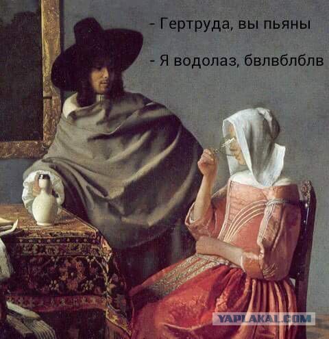 Хаски со скуки научилась пускать пузыри в воде.