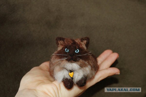 Невероятно реалистичные валяные кошки