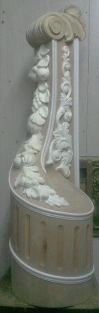 Изготовление заходного столба на лестницу