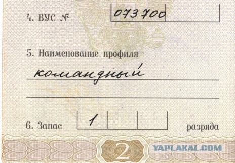 А что у вас написано в военном билете?