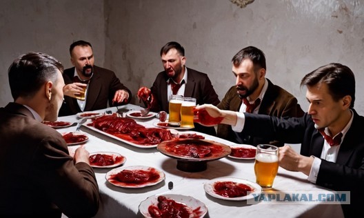 За столом сидели