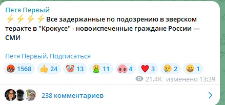 Кадры задержания и допроса одного из задержанных в Брянской области, совершившего теракт в «Крокус-Холле»