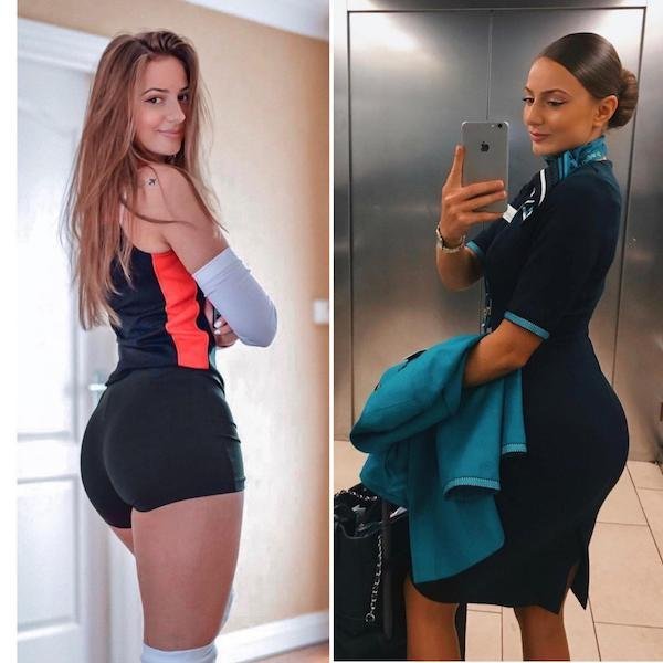Девушки в форме и без