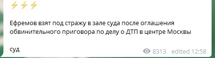 Ефремова признали виновным и вынесли приговор - 8 лет колонии
