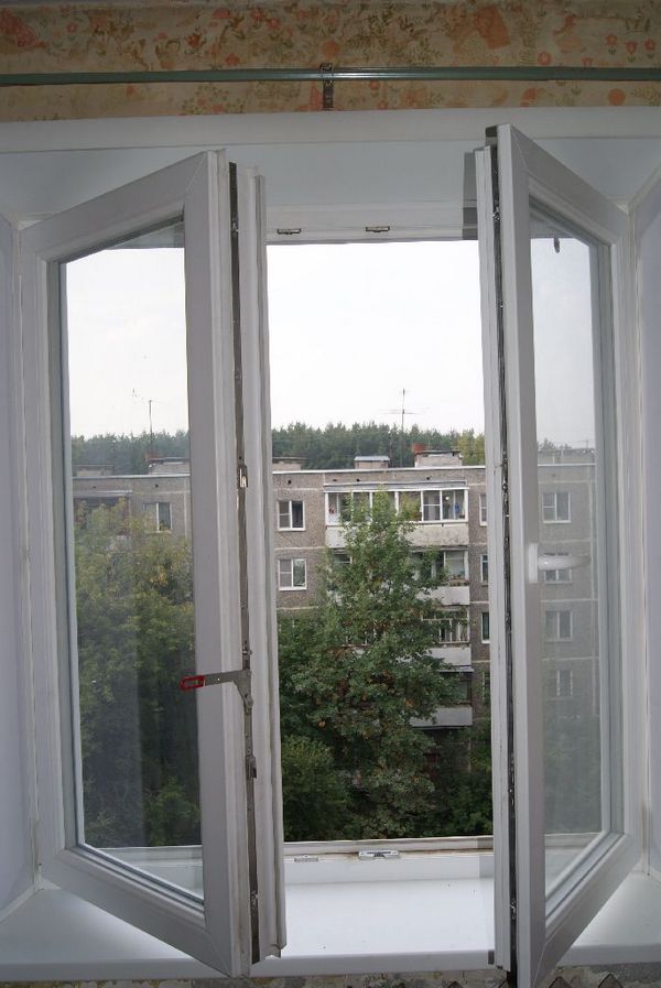 окно с двумя открывающимися створками