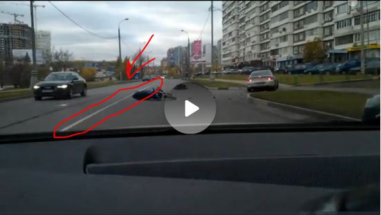 ДТП на Рублёвке с участием мотоцикла