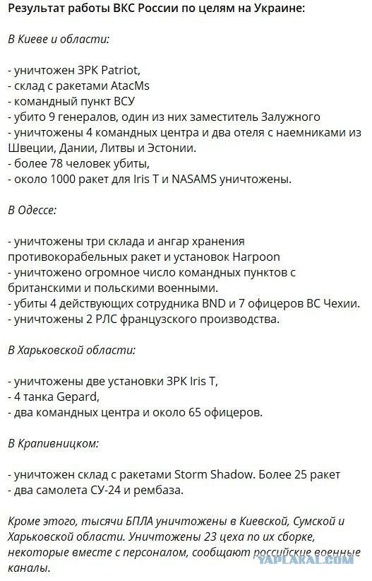 Ракетный удар по территории Украины