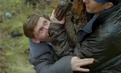 "Охота" на кабана. С деревьев.