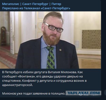 В Петербурге избили депутата Госдумы Виталия Милонова.