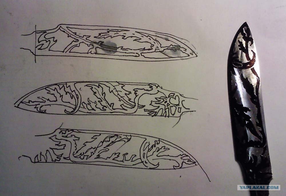 Рисунки на ножи для травления эскизы