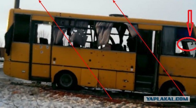 Видео растреляного автобуса под Волновахой