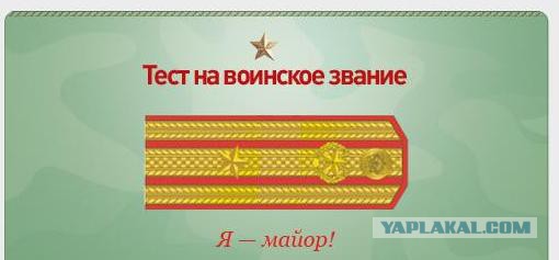 Какое у вас звание? Тест от министерства обороны)