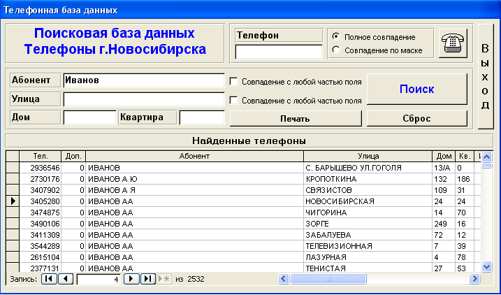 Российская база телефонов