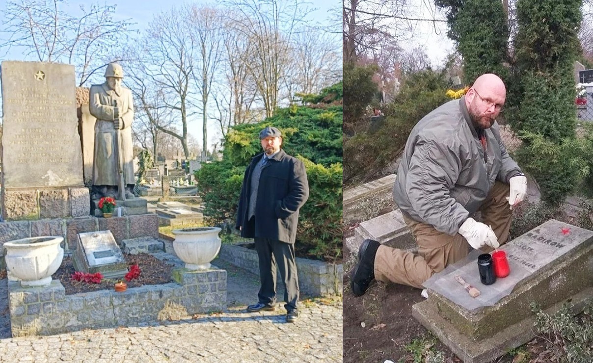 Накануне 80-летия Победы польский моряк Блажей Кравчик приводит в порядок могилы советских солдат