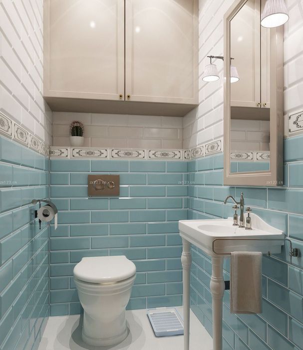 Обман зрения: 15 примеров того, как визуально увеличить маленький туалет