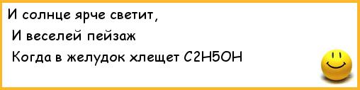 Выпил с2н5он текст. И веселей пейзаж когда в желудке плещется с2н5он. Анекдот про солнце. И солнце светит ярче и веселей пейзаж когда в желудке. И солнце ярче блещет и веселей пейзаж когда.