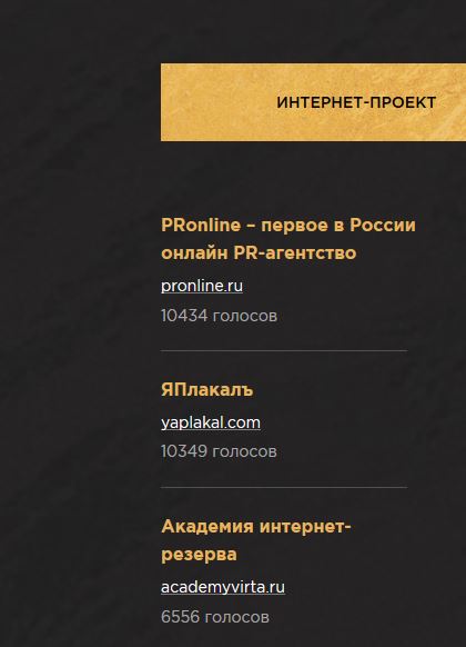 ЯП на Премии Рунета 2018!