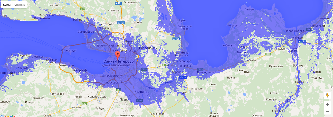 Карта высот санкт петербурга над уровнем
