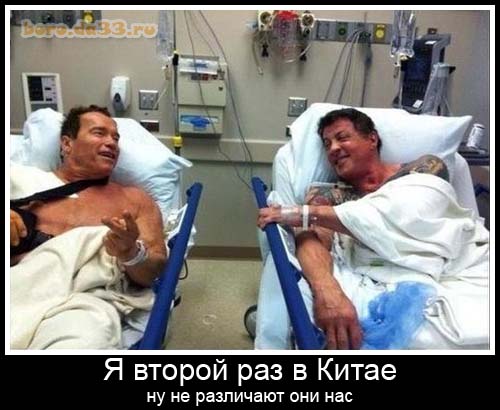 Джеки Чан берёт автограф у С. Сталлоне во время съёмок фильма " Разрушитель", 1993 г.
