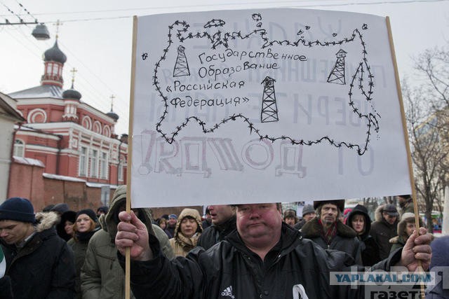 Протестный марш в Москве поддержал Майдан