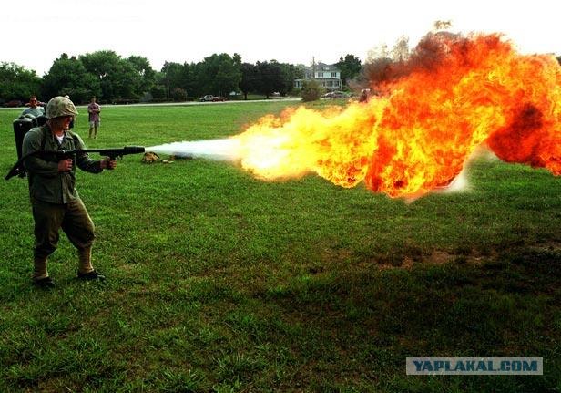 Авто-огнетушитель против костра.