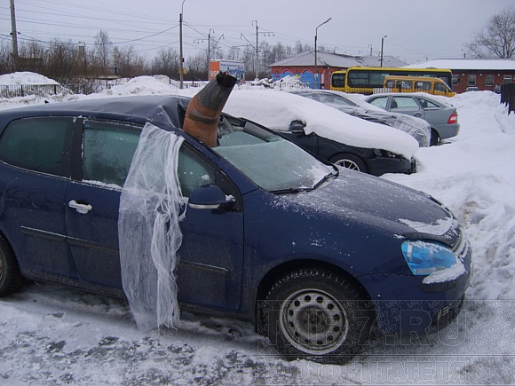 Зимний тюнинг авто с помощью водостока