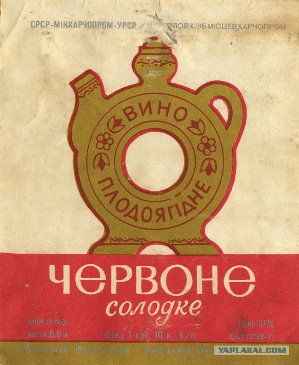 Советские этикетки от алкогольных напитков