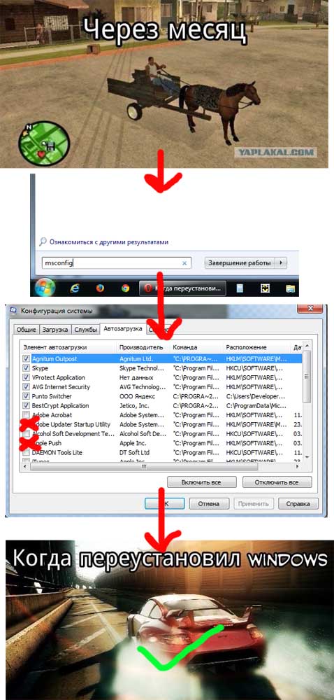 Когда переустановил Windows