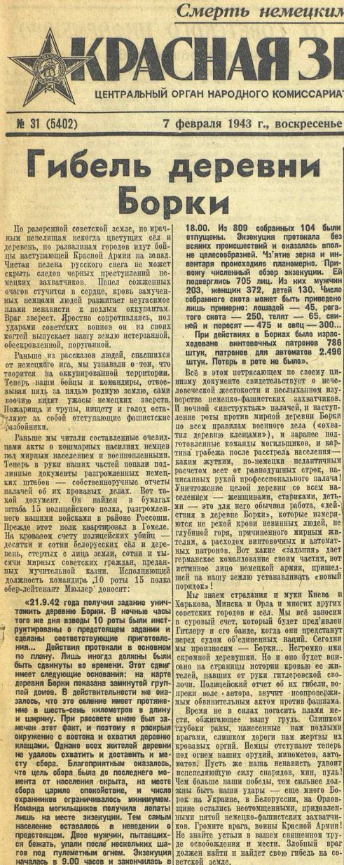 Гибель деревни Борки