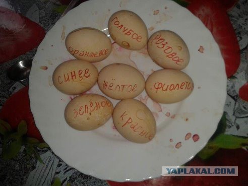 Красивый вариант окраски яиц на Пасху