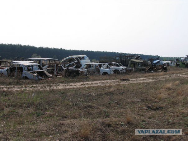 К годовщине аварии на ЧАЭС: автомобильные кладбища в зоне отчуждения тогда и сегодня