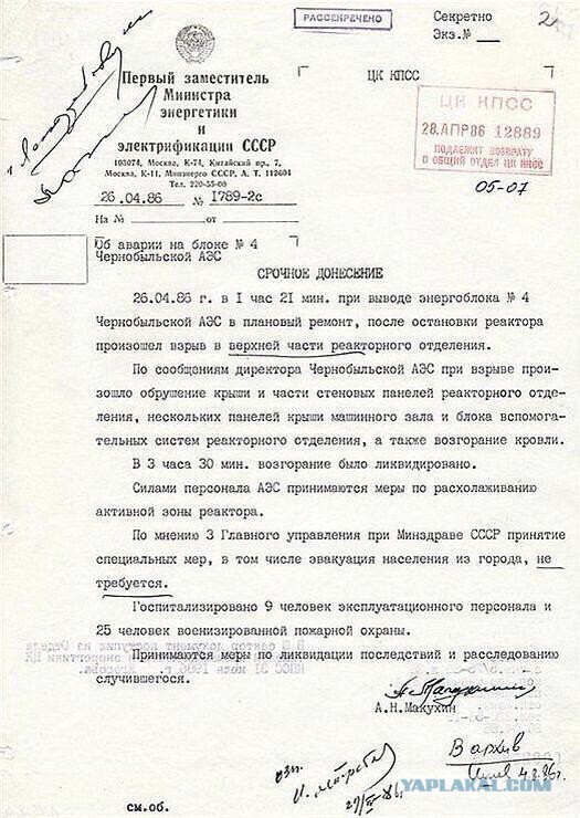 28-ая годовщина Чернобыльской катастрофы.