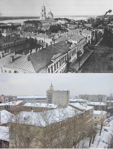 Сравнение фото Перми, старинные и современные