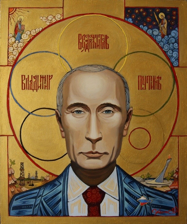 Картину, где Лукашенко «бегал с Колей с автоматом», выставили во Дворце Независимости в Минске