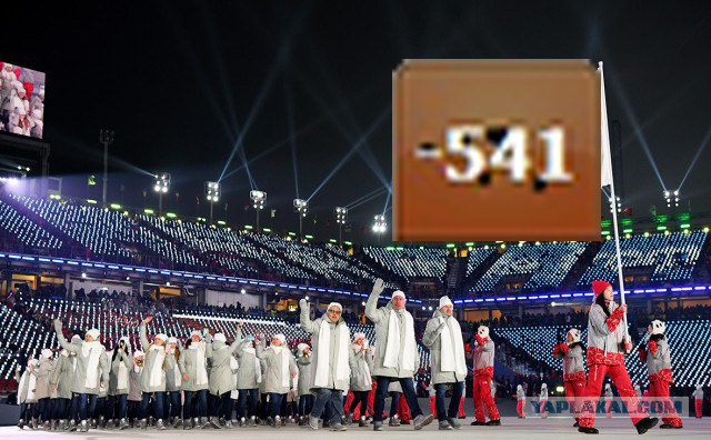 Спортсмены из России прошли по стадиону в Пхёнчхане под флагом Олимпиады
