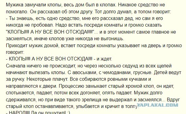 Нужна помощь всесильного ЯПа. Батя принёс из больницы постельных клопов