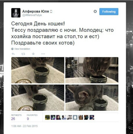 Советником Орешкина назначена чиновница, которая кормит кота черной икрой