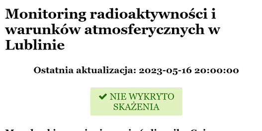 На востоке Польши появились скачки радиации в воздухе