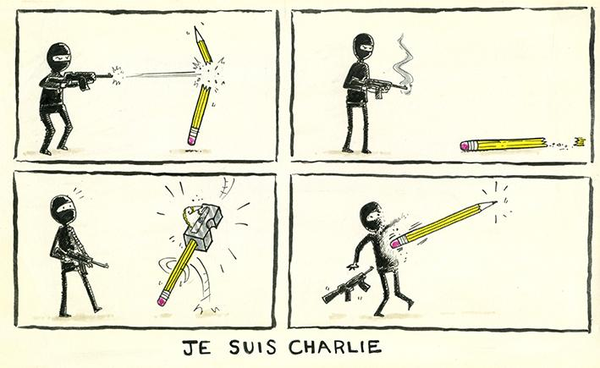 Рисунки в поддержку Charlie Hebdo