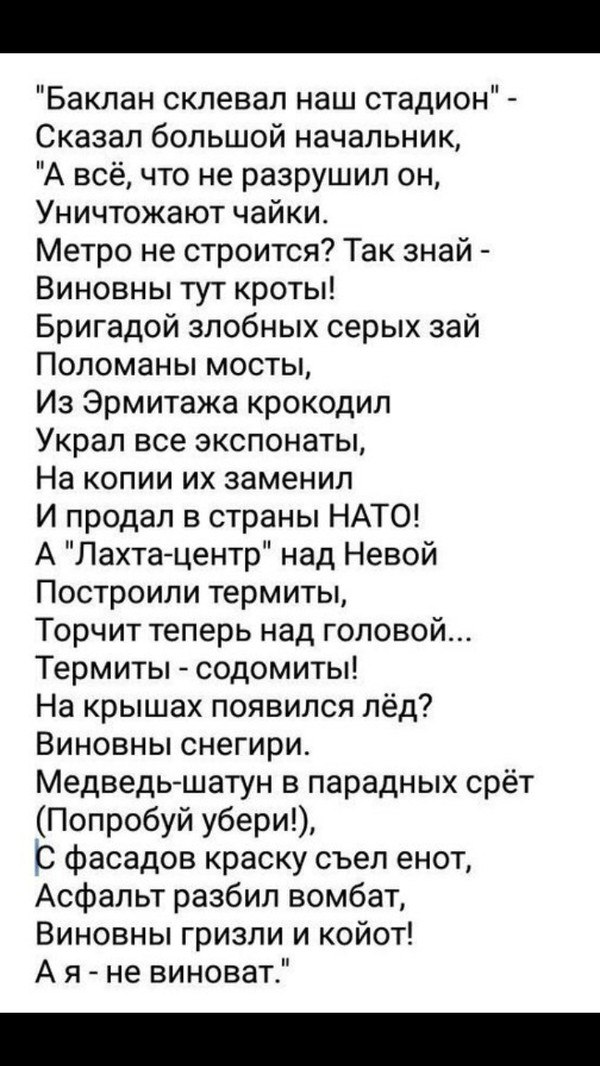 Вице-губернатор Петербурга обвинил бакланов в протечках крыши «Зенит-Арены»