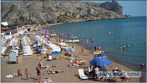 Судак (Крым). Оценка числа туристов на пляже