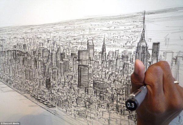 Гигантская панорама Нью-Йорка по памяти (5 фот)