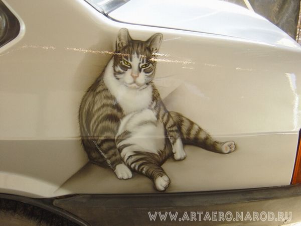 Рисунки животных аэрографом