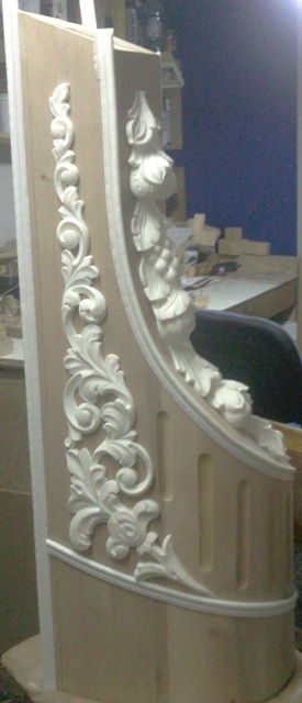 Изготовление заходного столба на лестницу