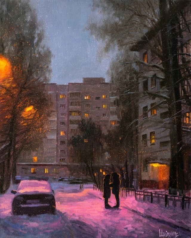 В снежном дворе