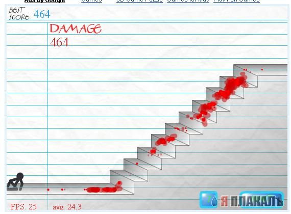 Stair Fall, падение с лестницы, * флэш игры / жесть