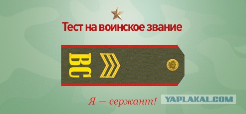 Какое у вас звание? Тест от министерства обороны)