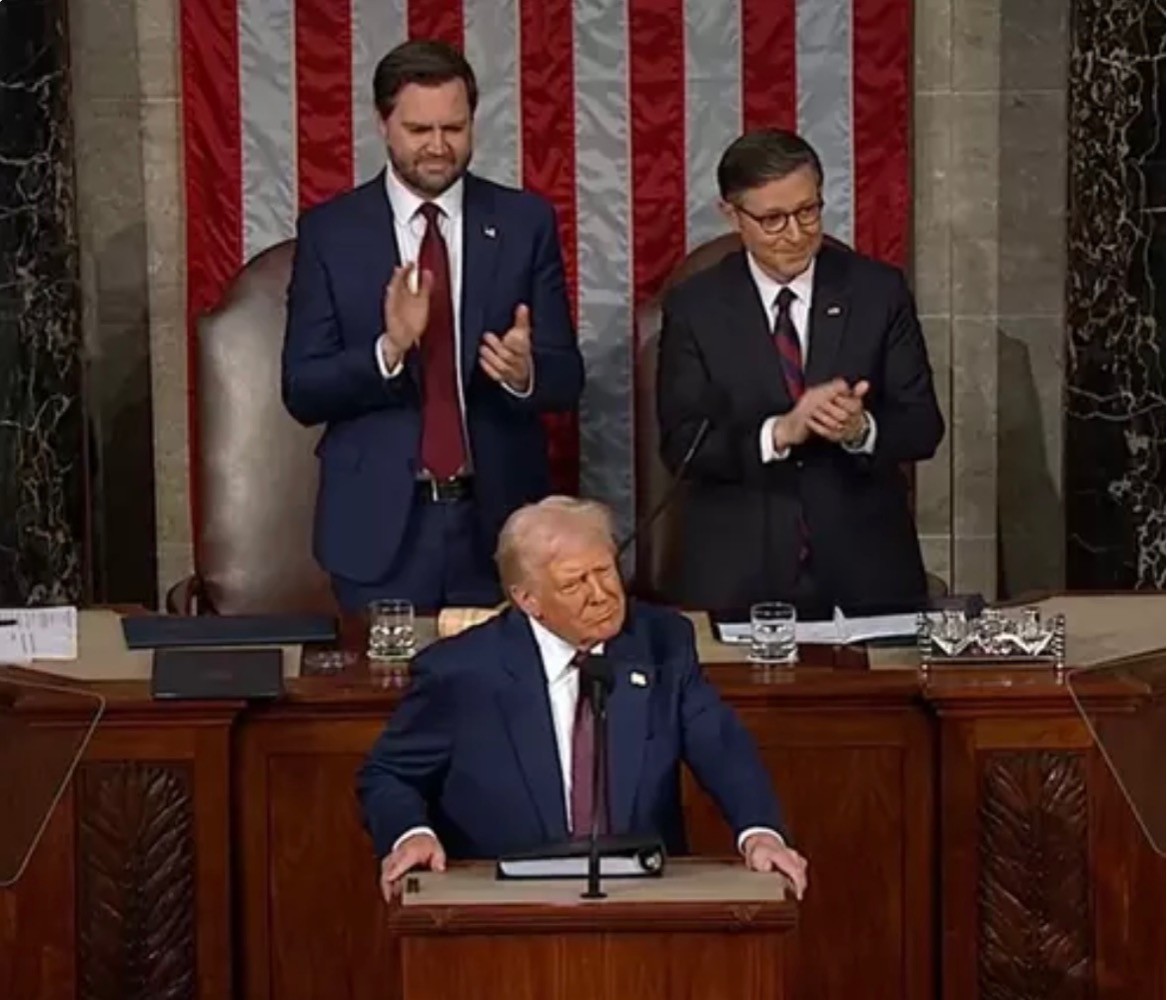 В целом по выступлению Трампа.