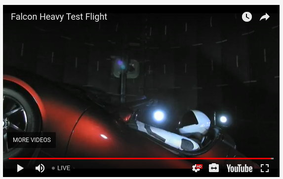 Запуск Falcon Heavy к Марсу от SpaceX
