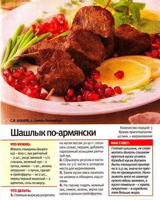 14 рецептов шашлыков.